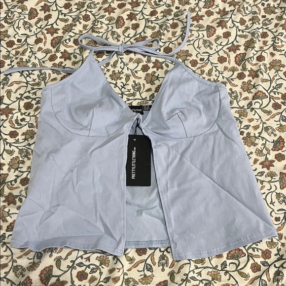 PrettyLittleThing Light Blue Halter Top - Picture 1 of 1